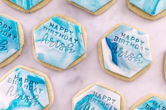 Blue Marble personalised birthday boy cookies