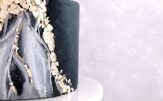 Luxury Black Marble Cake
