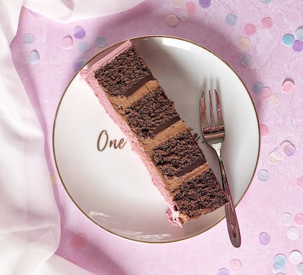 Slice of Chocolate Party Cake